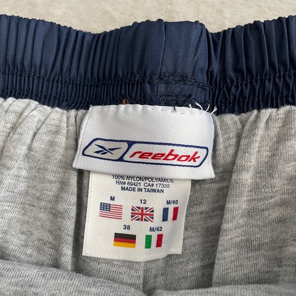 Reebok Vintage Men’s Track Windbreaker Pants Ankle Zippers Size Medium Navy Blue - Picture 11 of 12